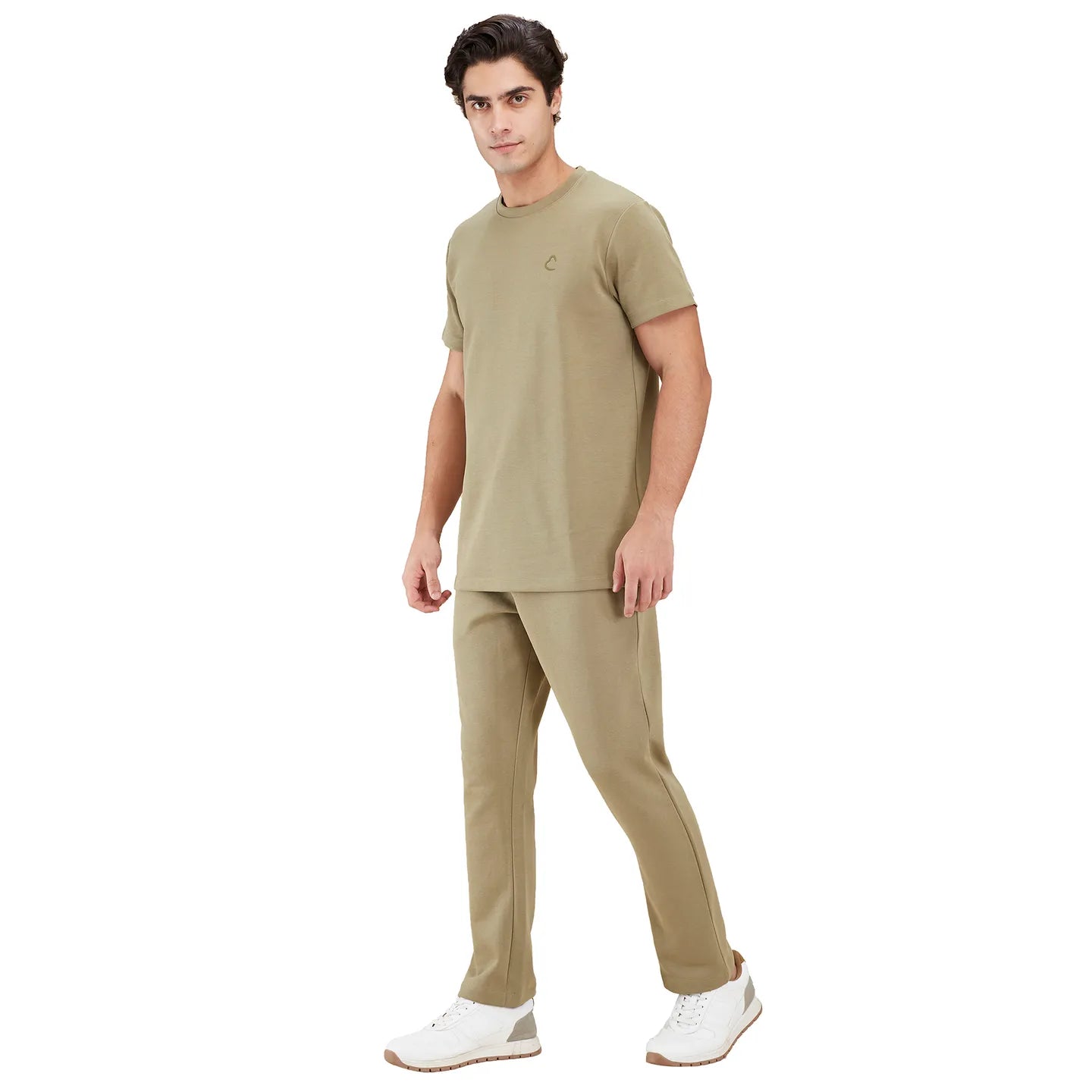 Olive Slim Fit Round Neck Men's T-Shirt by Being Human Clothing