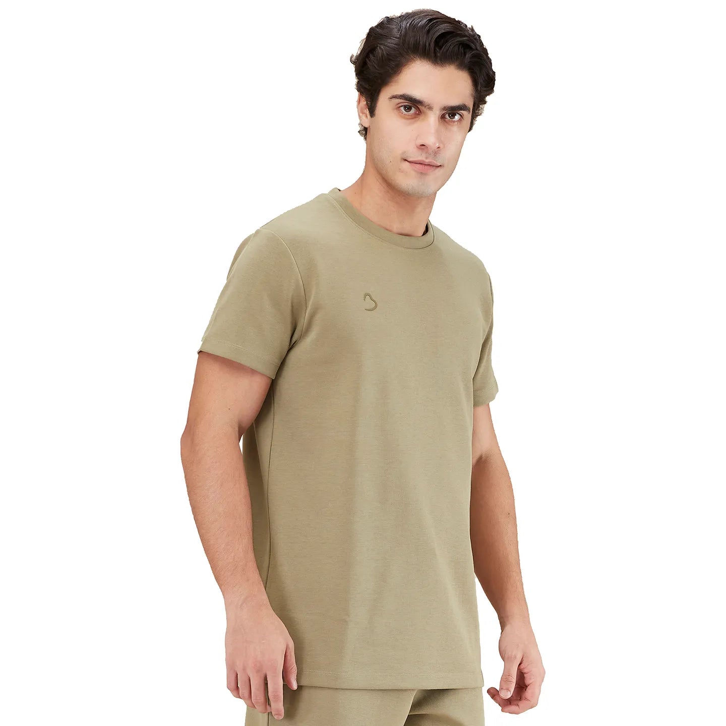Olive Slim Fit Round Neck Men's T-Shirt by Being Human Clothing