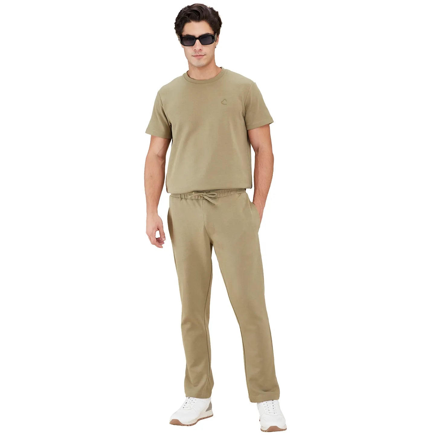 Olive Slim Fit Round Neck Men's T-Shirt by Being Human Clothing