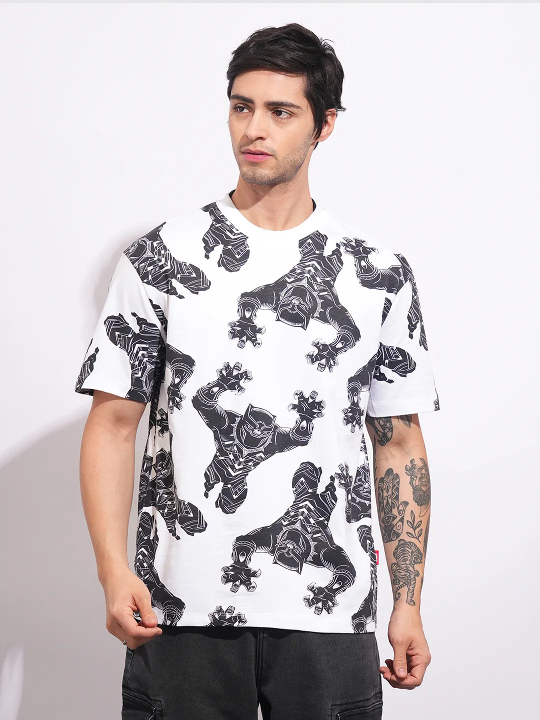 Avengers White Easy Fit Round Neck Men's T-Shirt by Being Human Clothing