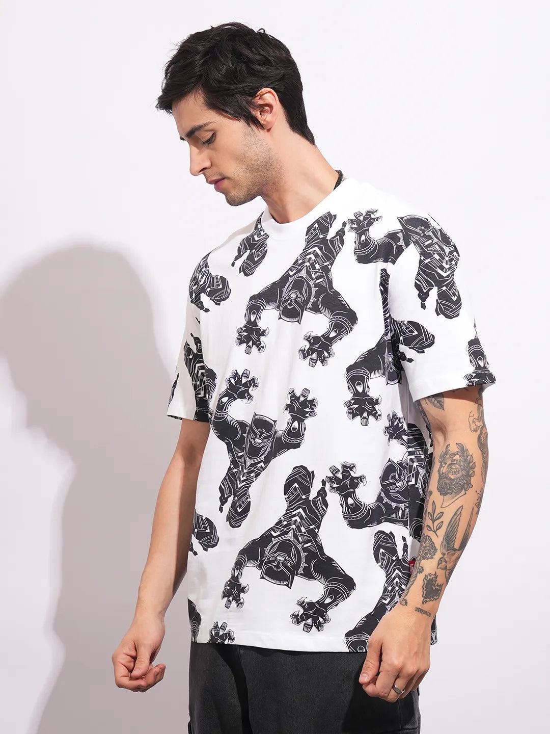 Avengers White Easy Fit Round Neck Men's T-Shirt by Being Human Clothing