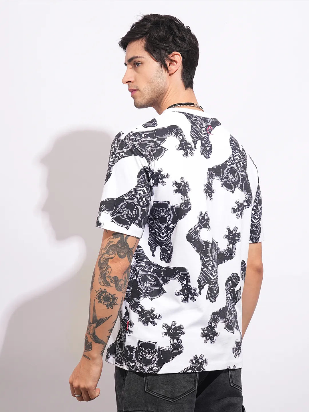 Avengers White Easy Fit Round Neck Men's T-Shirt by Being Human Clothing