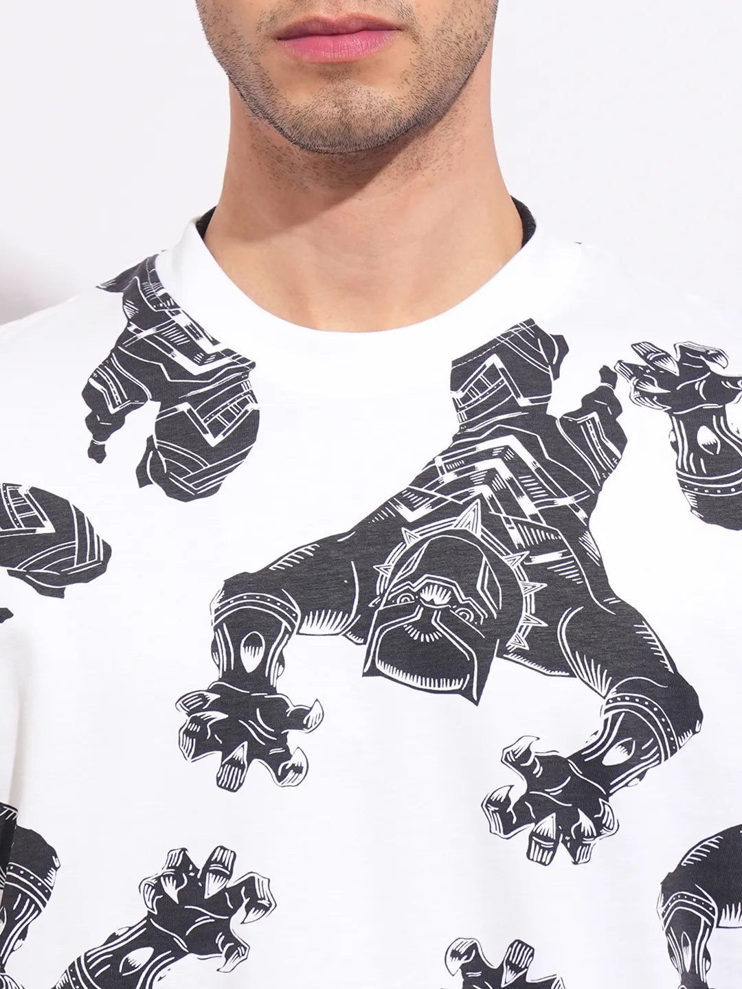 Avengers White Easy Fit Round Neck Men's T-Shirt by Being Human Clothing