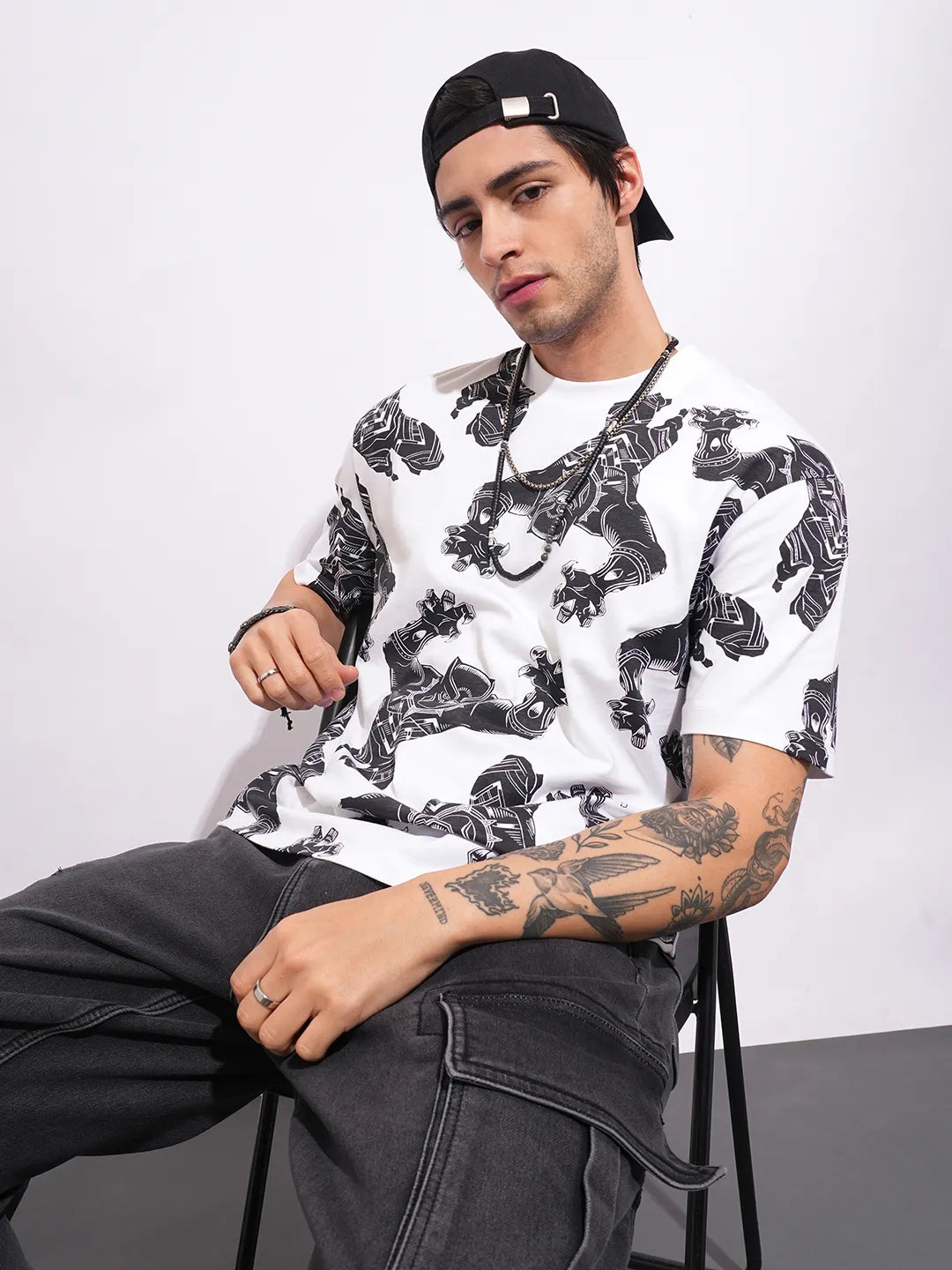 Avengers White Easy Fit Round Neck Men's T-Shirt by Being Human Clothing