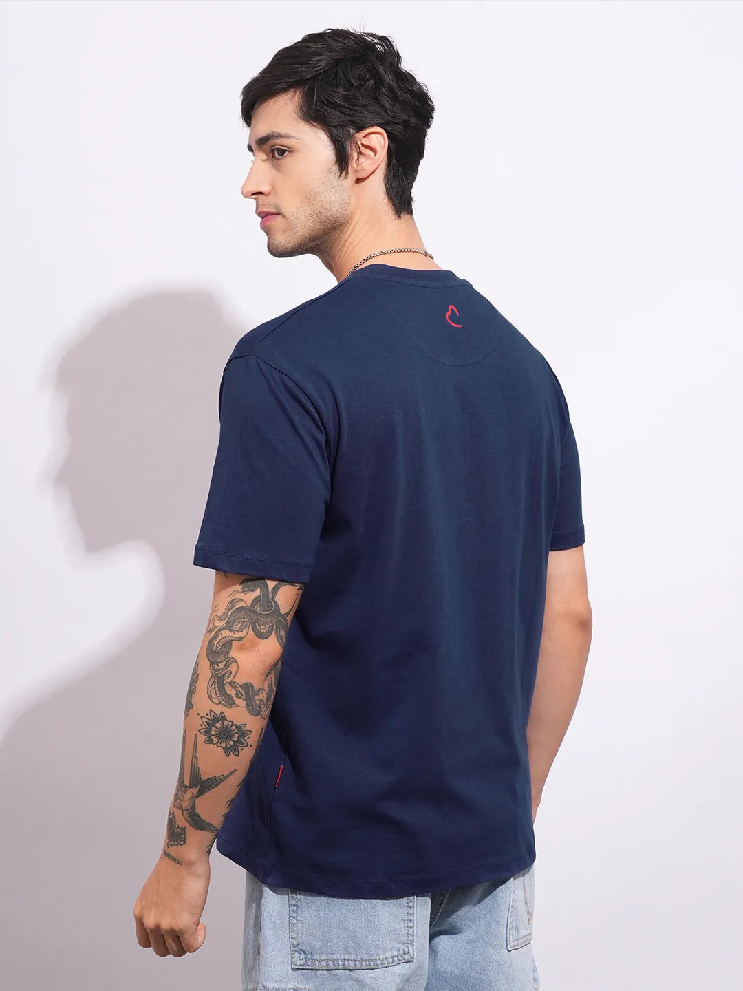 Being Human Clothing Men's Navy Captain America Crew Neck T-shirt