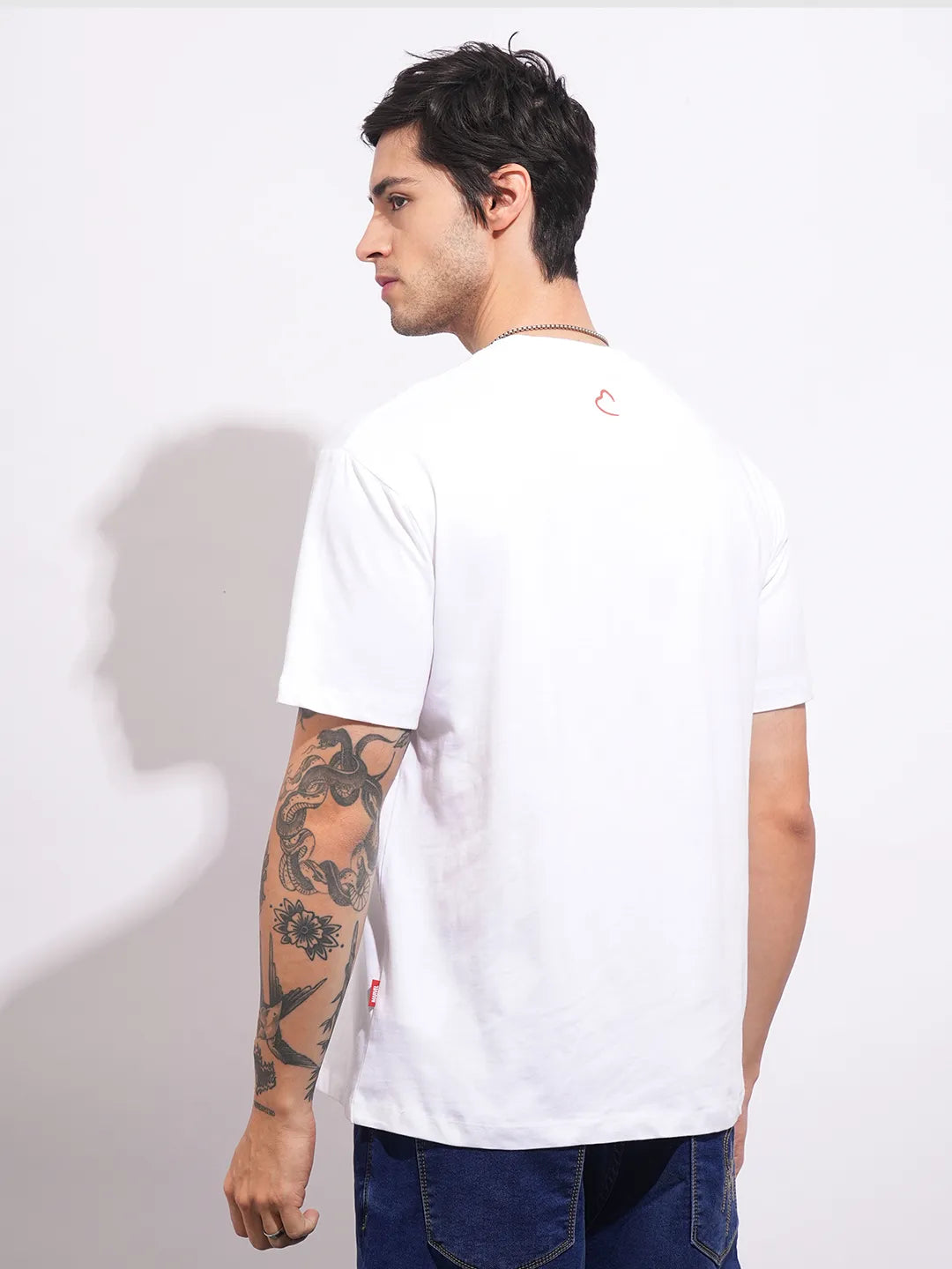 Men's White Captain America Crew Neck T-shirt by Being Human Clothing