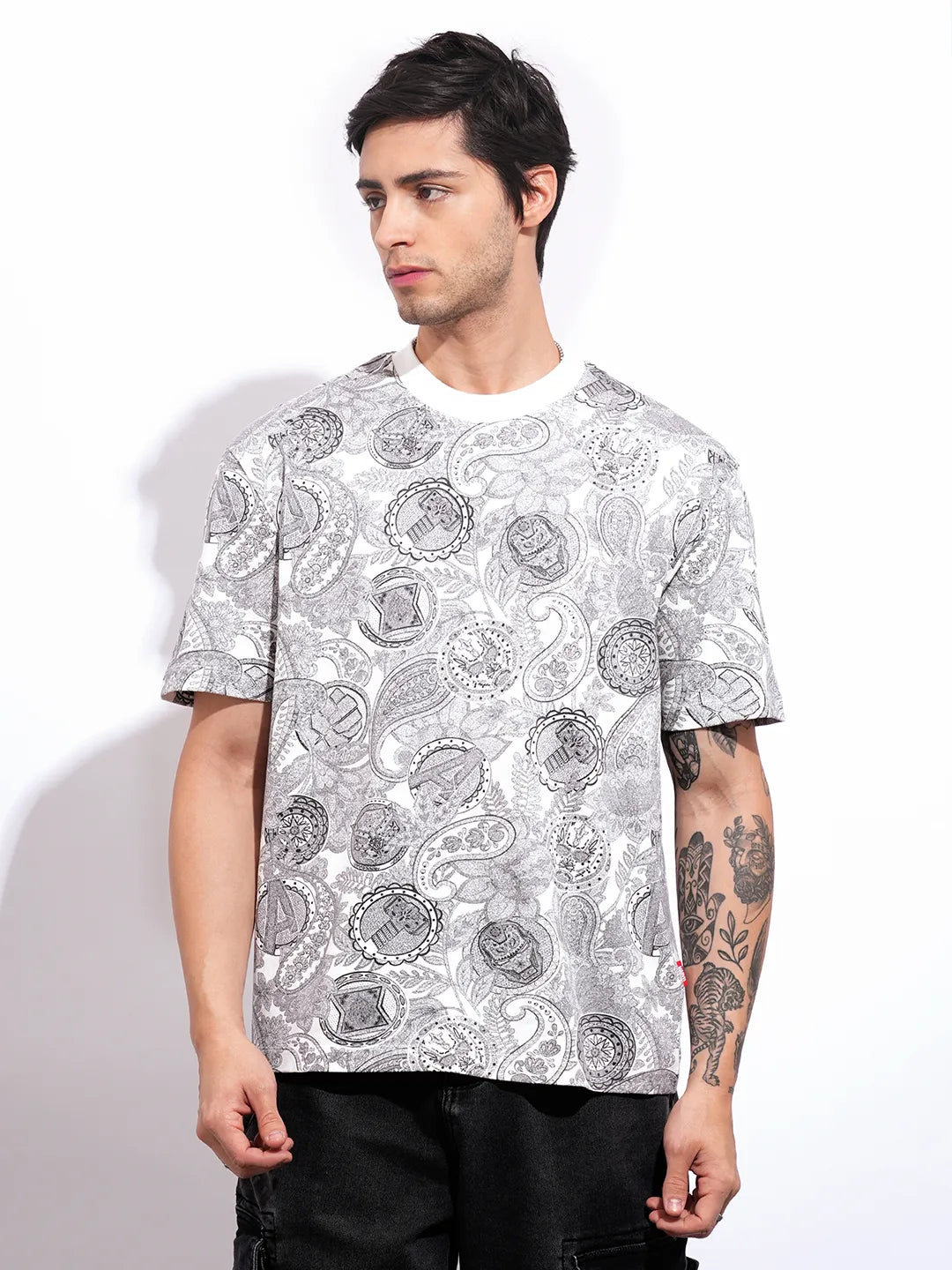 Men's White Avengers Crew Neck T-shirt by Being Human Clothing