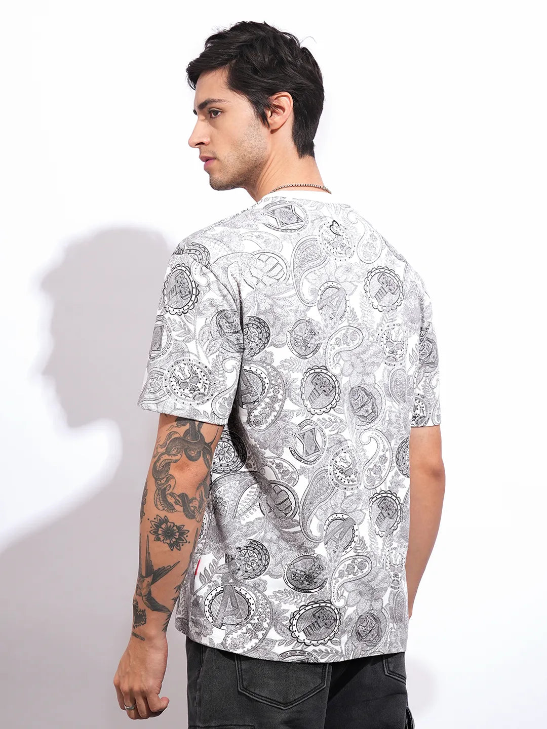 Men's White Avengers Crew Neck T-shirt by Being Human Clothing