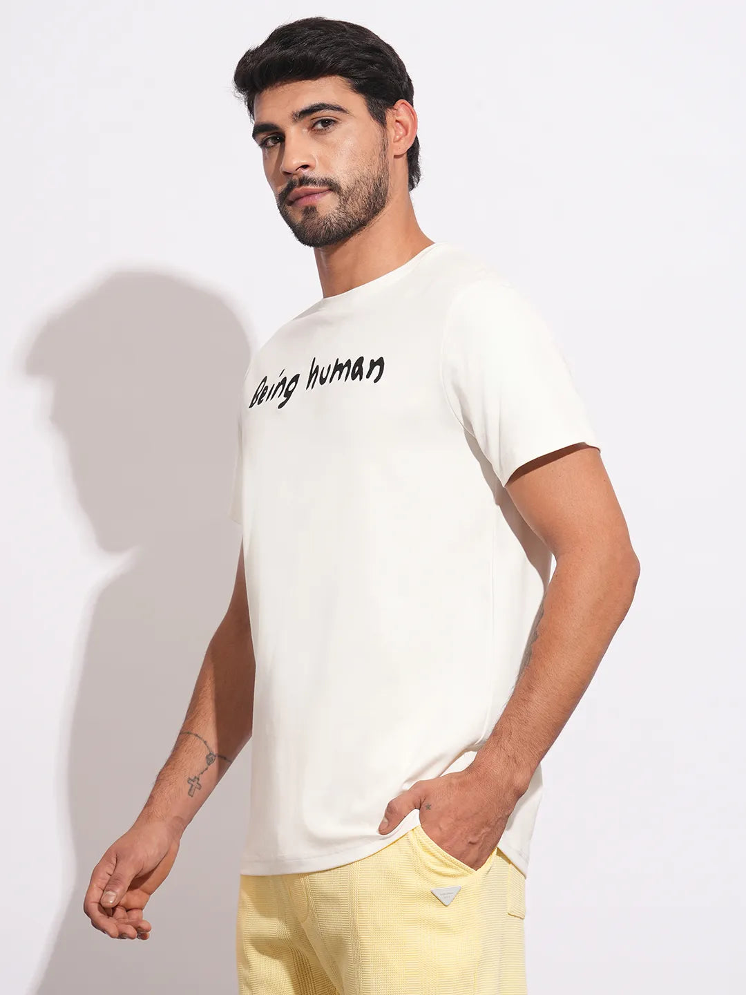 Being Human Clothing Mens-Top Crew Neck White