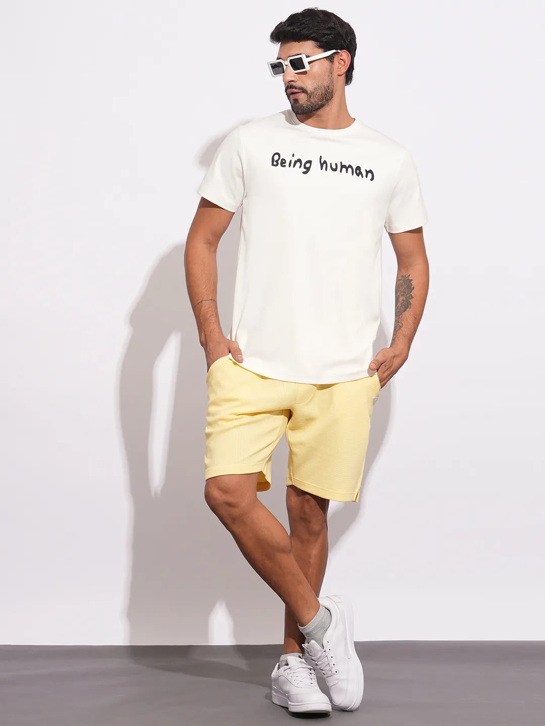 Being Human Clothing Mens-Top Crew Neck White