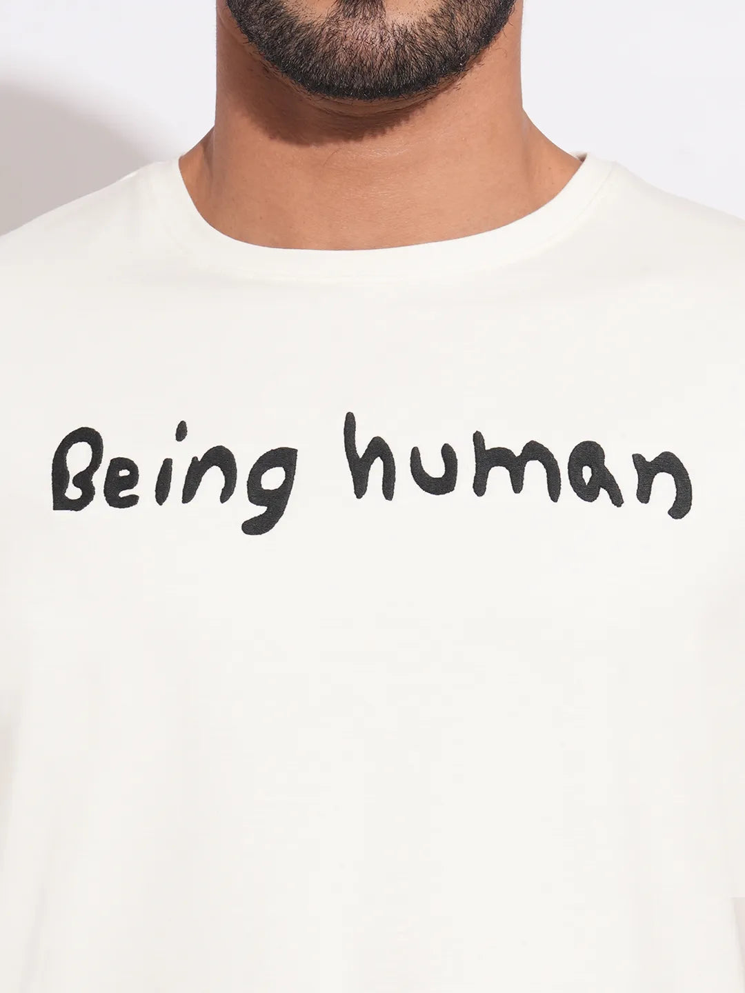Being Human Clothing Mens-Top Crew Neck White