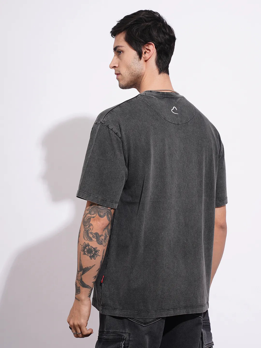 Being Human Clothing Men's Charcoal Grey Captain America Crew Neck T-shirt