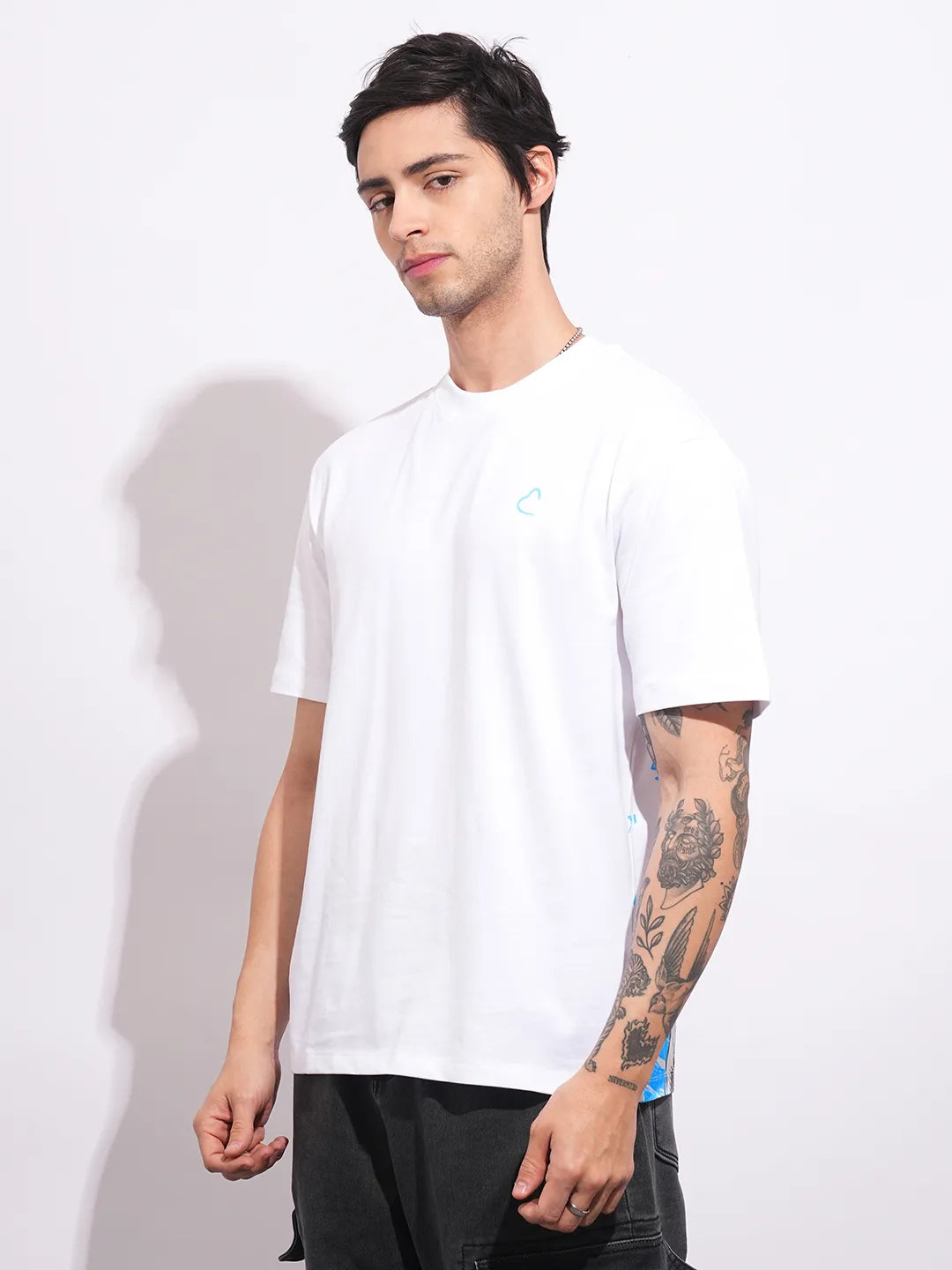 Captain America White Easy Fit Round Neck Men's T-Shirt by Being Human Clothing