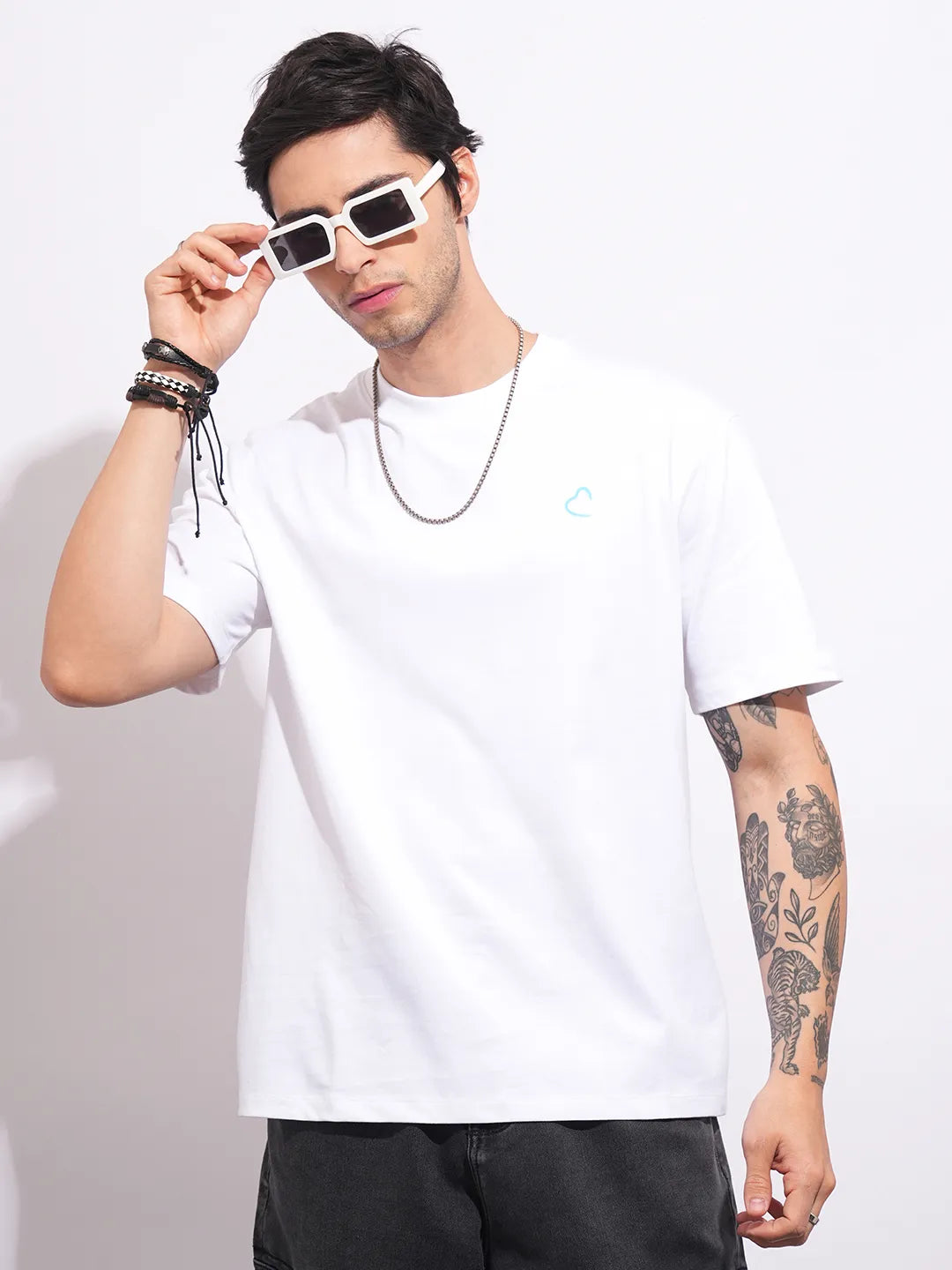 Captain America White Easy Fit Round Neck Men's T-Shirt by Being Human Clothing