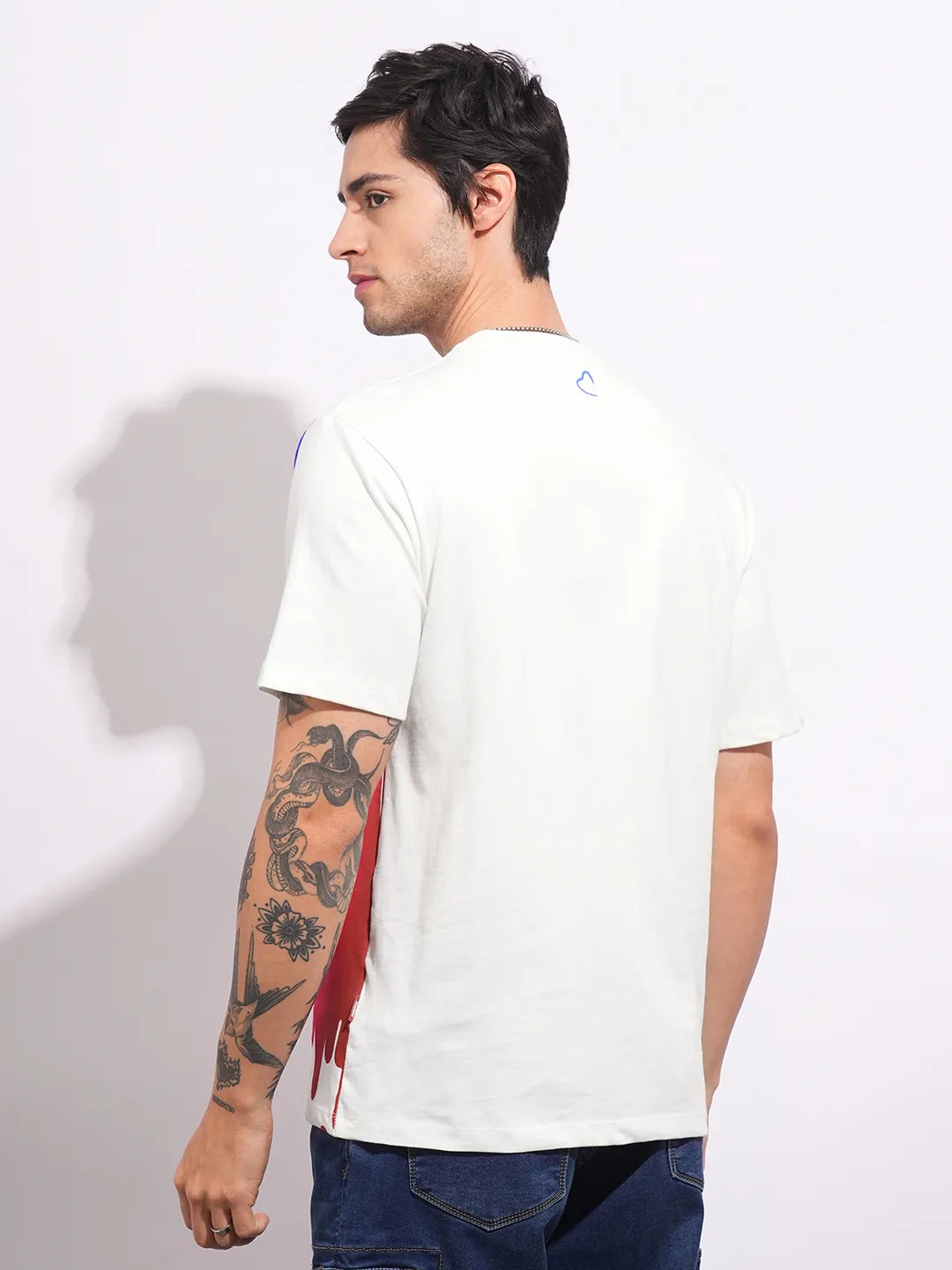 Being Human Clothing Men's White Captain America Crew Neck T-shirt