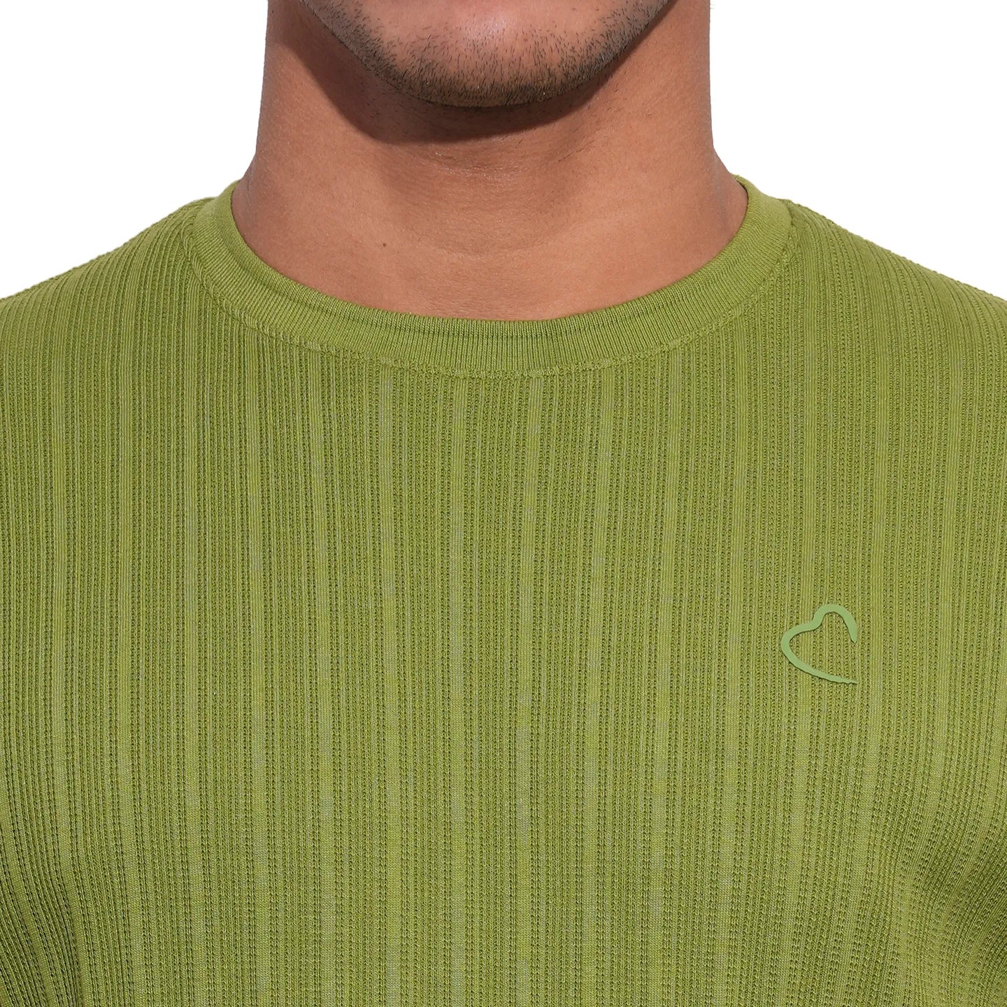 Olive Slim Fit Round Neck Men's T-Shirt by Being Human Clothing