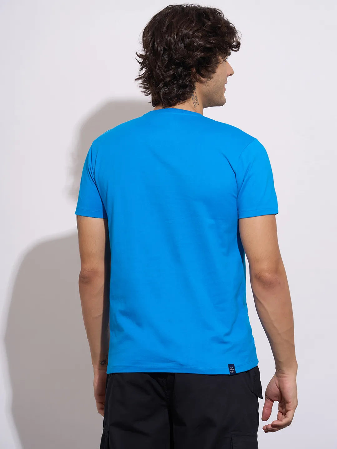 Being Human Men's Blue Graphic Print Crew Neck T-Shirt