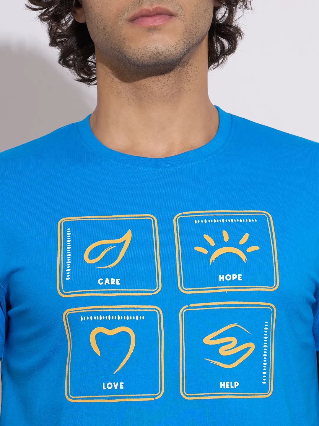 Being Human Men's Blue Graphic Print Crew Neck T-Shirt