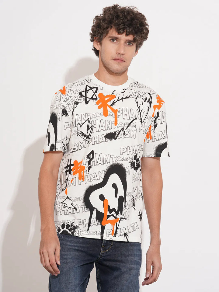 White Easy Fit Men's Short Sleeves T-Shirt by Being Human Clothing