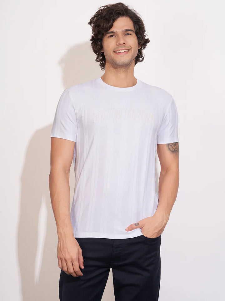 White Moderno Fit Men's Short Sleeves T-Shirt by Being Human Clothing