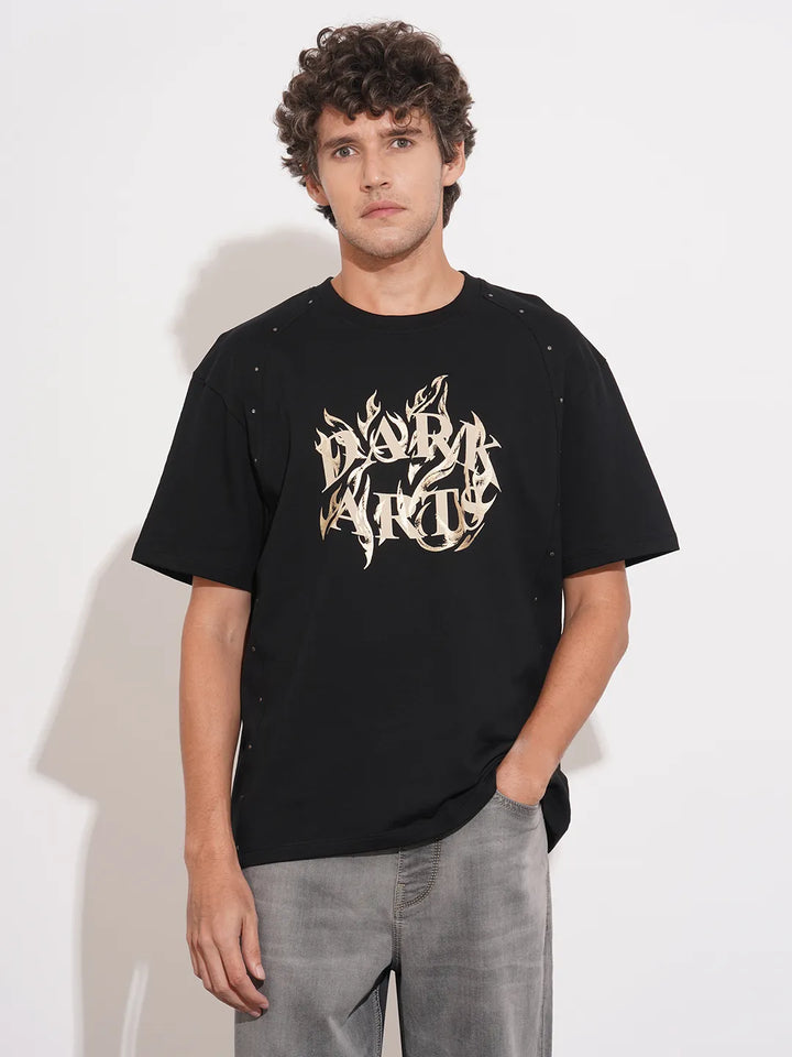Black Easy Fit Men's Short Sleeves T-Shirt by Being Human Clothing