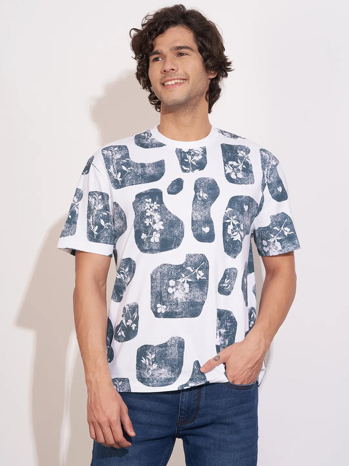 White Easy Fit Round Neck Men's T-Shirt by Being Human Clothing