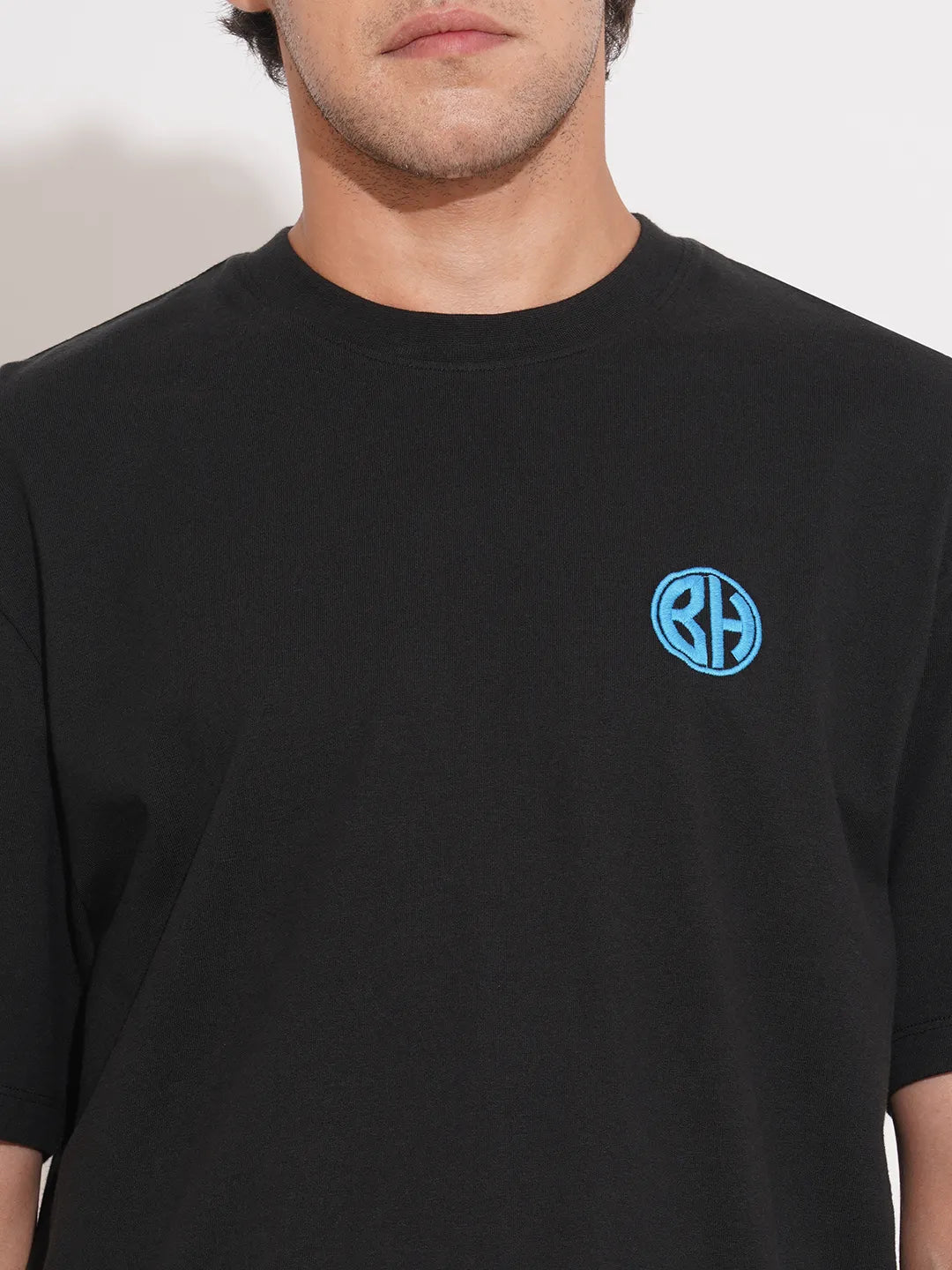 Black Easy Fit Round Neck Men's T-Shirt by Being Human Clothing