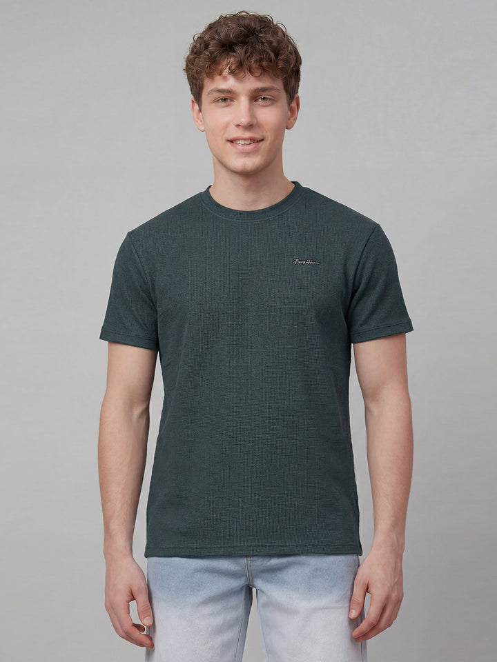Charcoal Easy Fit Half Sleeve Crew Neck Men's T-shirt