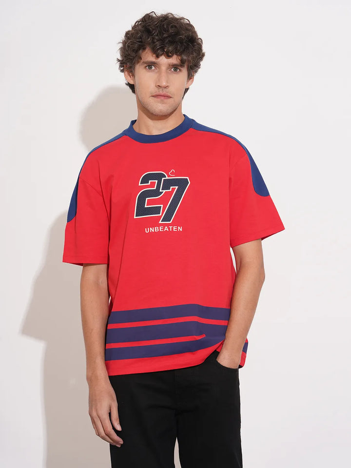 Red Easy Fit Men's Short Sleeves T-Shirt by Being Human Clothing