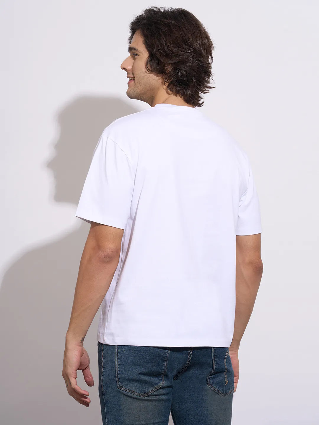 Being Human Men's White Graphic Print Crew Neck T-Shirt