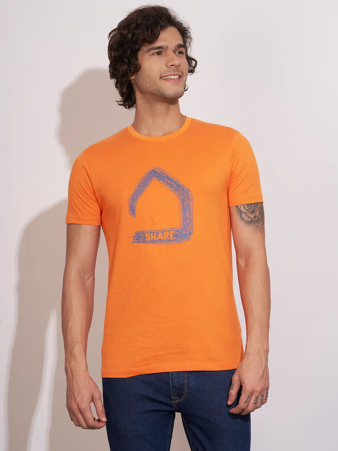 Amber Moderno Fit Round Neck Men's T-Shirt by Being Human Clothing