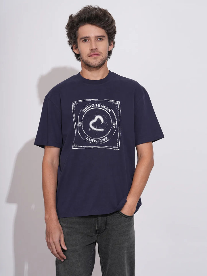 Blue Easy Fit Men's Short Sleeves T-Shirt by Being Human Clothing