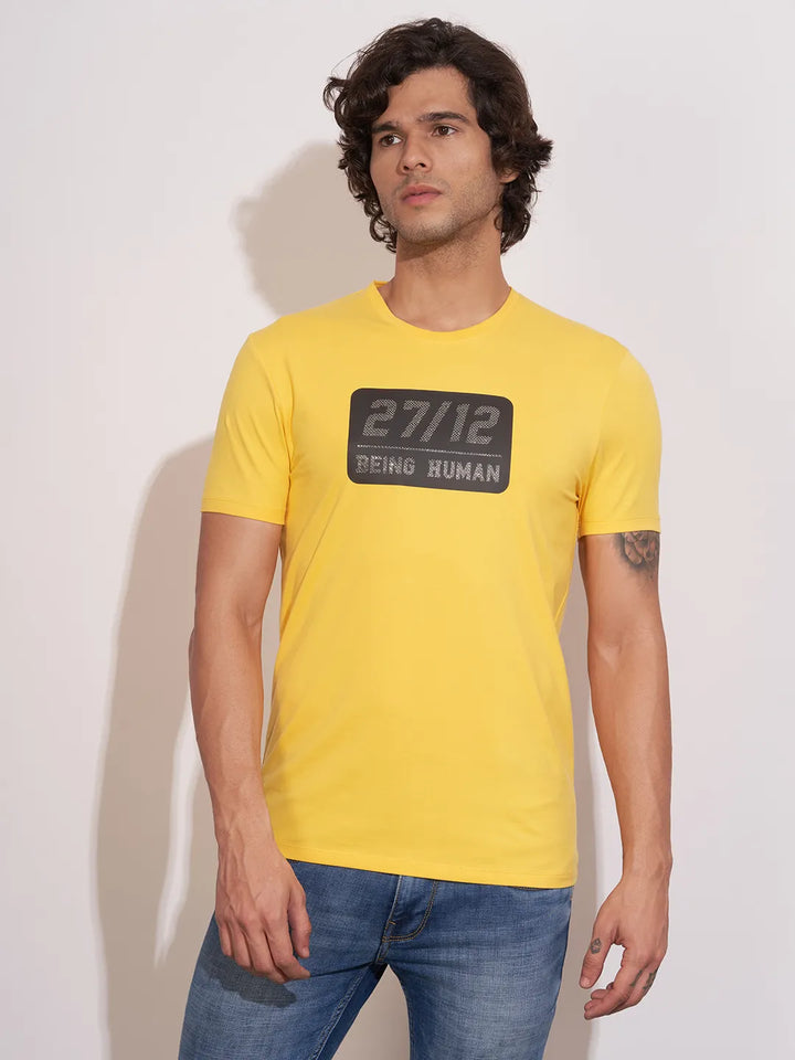Yellow Moderno Fit Men's Short Sleeves T-Shirt by Being Human Clothing