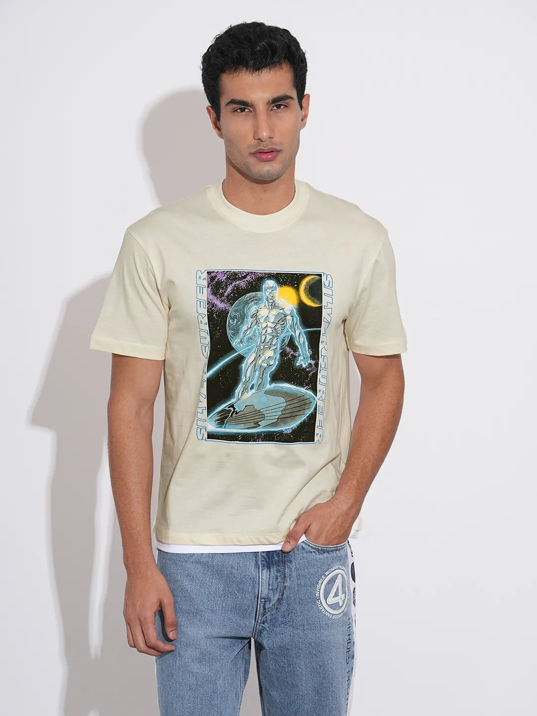 Fantastic Four Silver Surfer Printed Crew-Neck T-Shirt By Being Human