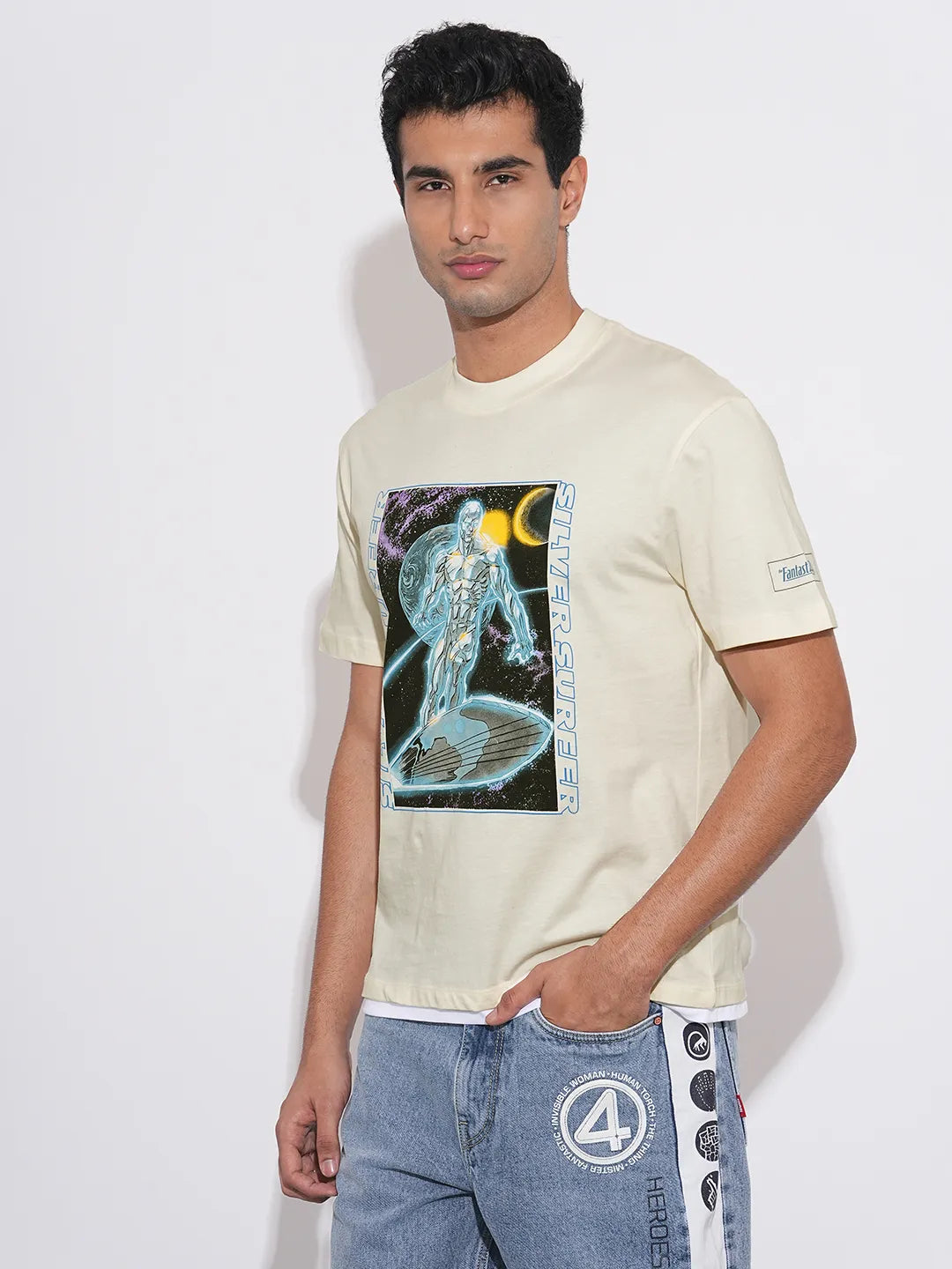 Fantastic Four Silver Surfer Printed Crew-Neck T-Shirt By Being Human