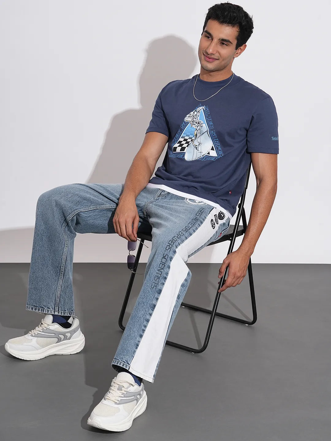 Fantastic Four Silver Surfer Printed Navy T-Shirt By Being Human