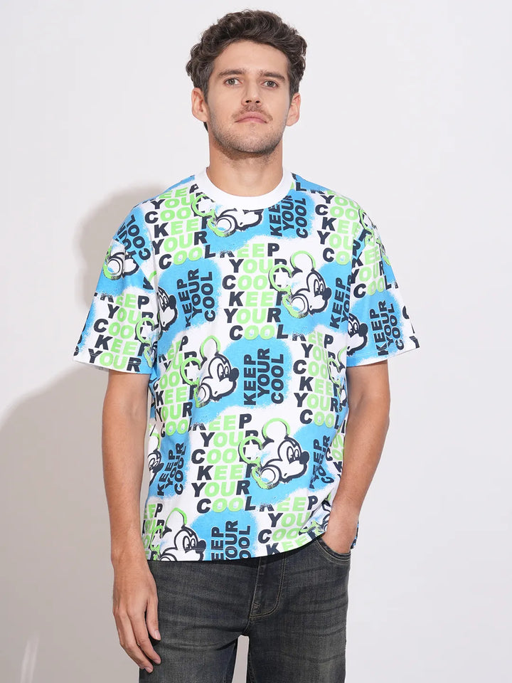 White Easy Fit Round Neck Men's T-Shirt by Being Human Clothing