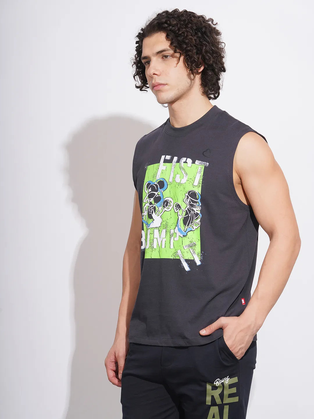 Black Easy Fit Round Neck Men's T-Shirt by Being Human Clothing