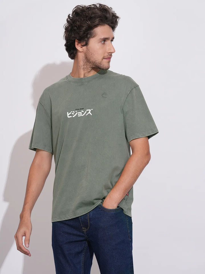 Grey Easy Fit Round Neck Men's T-Shirt by Being Human Clothing