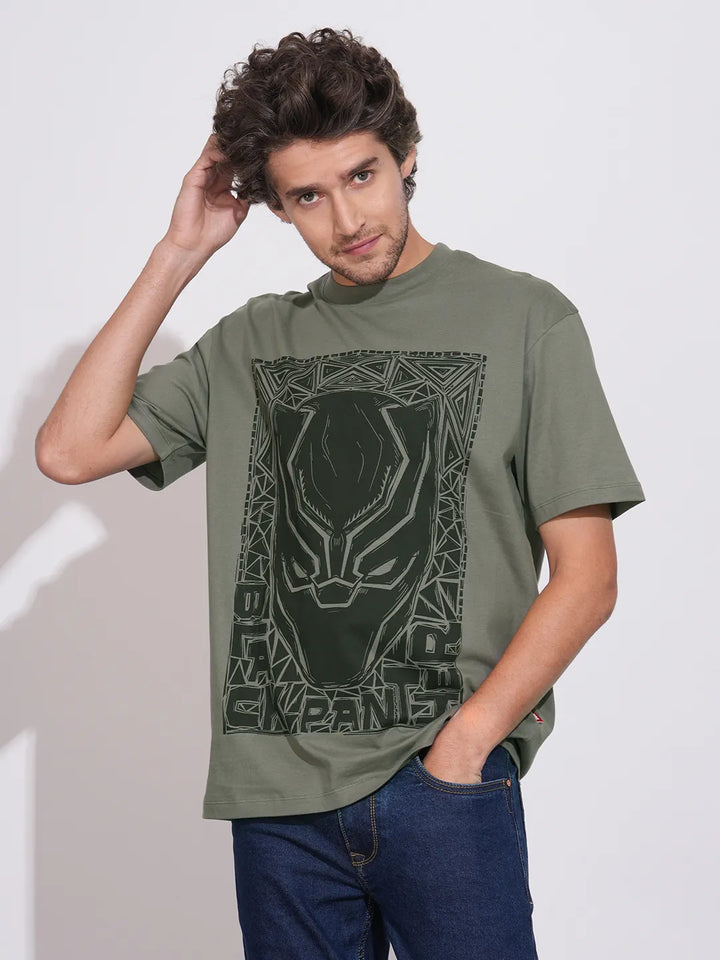 Grey Easy Fit Round Neck Men's T-Shirt by Being Human Clothing