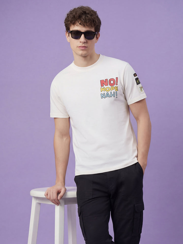 Off White Easy Fit Men's T-Shirt By Being Human Clothing