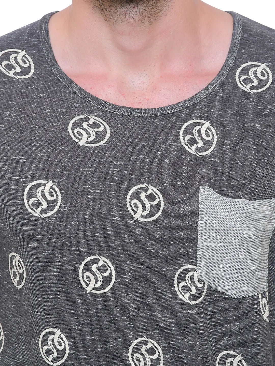 Grey Regular Fit Men's Short Sleeves T-Shirt by Being Human Clothing