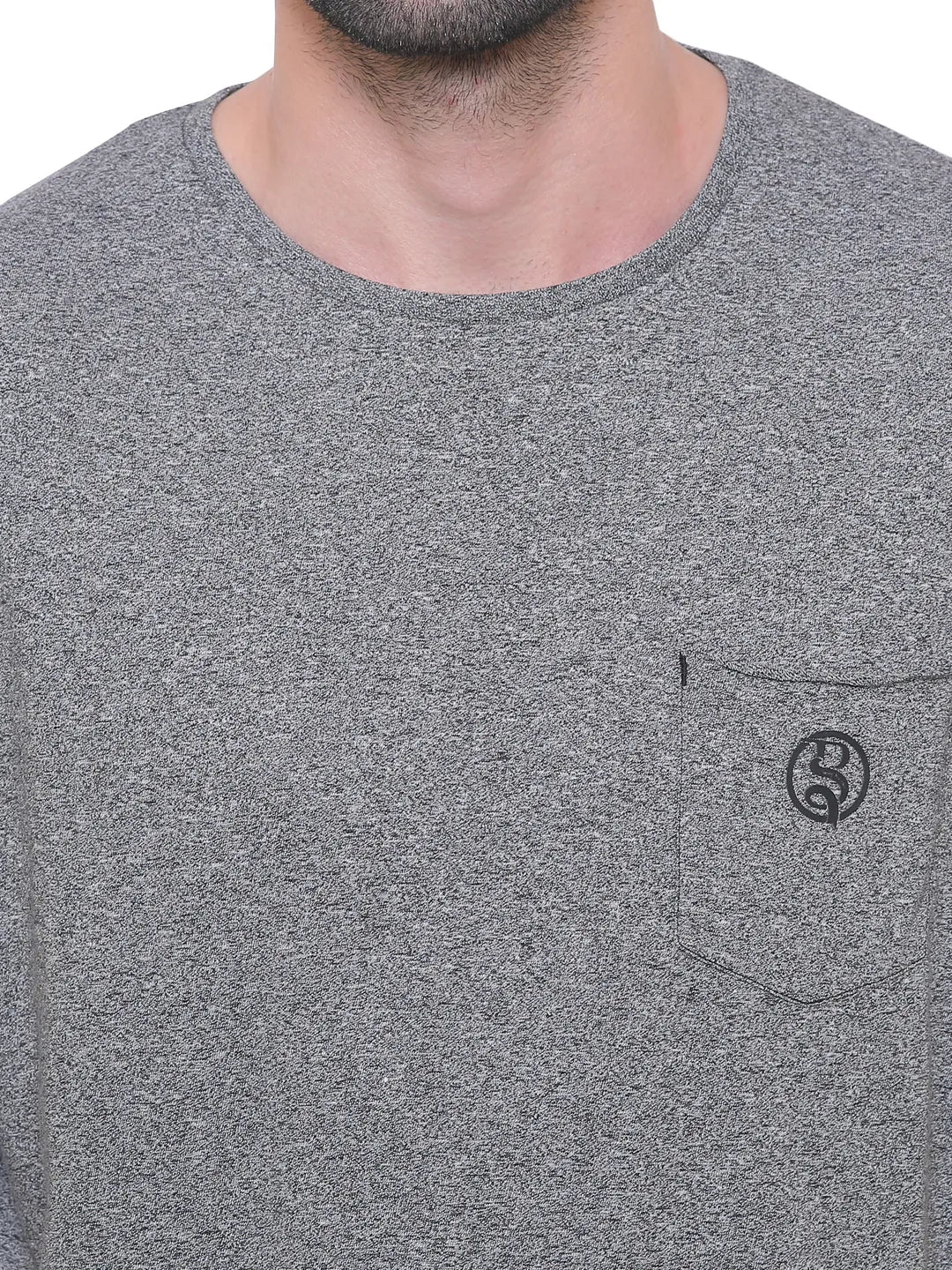Grey Regular Fit Round Neck Men's T-Shirt by Being Human Clothing