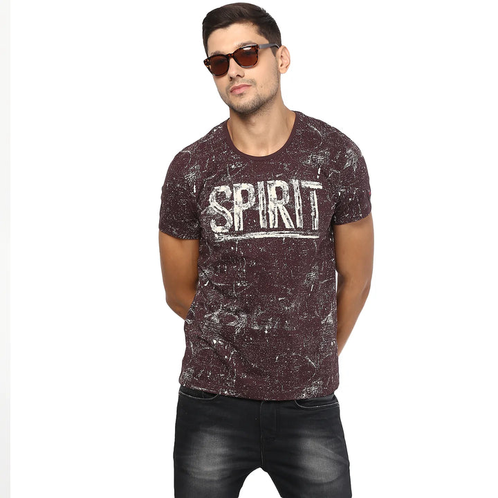 Brown Regular Fit Men's Short Sleeves T-Shirt by Being Human Clothing