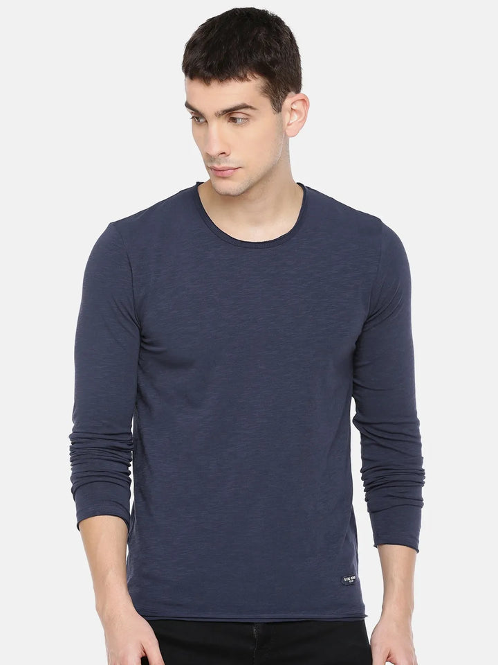 Navy Men's Long Sleeves T-Shirt by Being Human Clothing