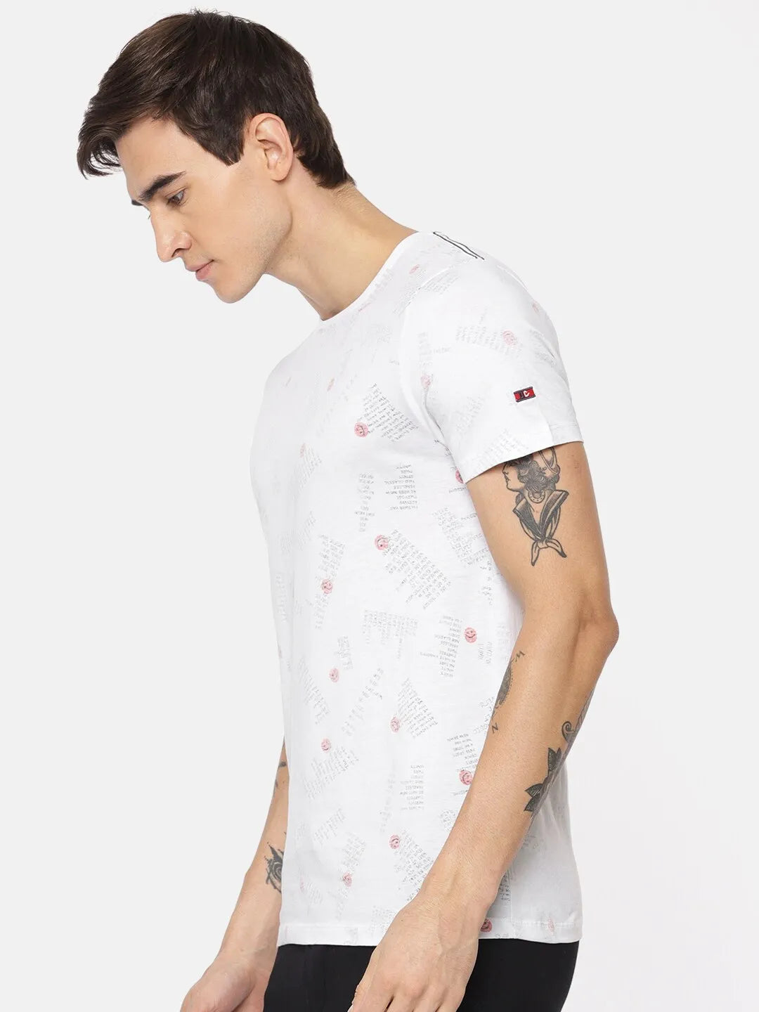 White Regular Fit Men's Short Sleeves T-Shirt by Being Human Clothing