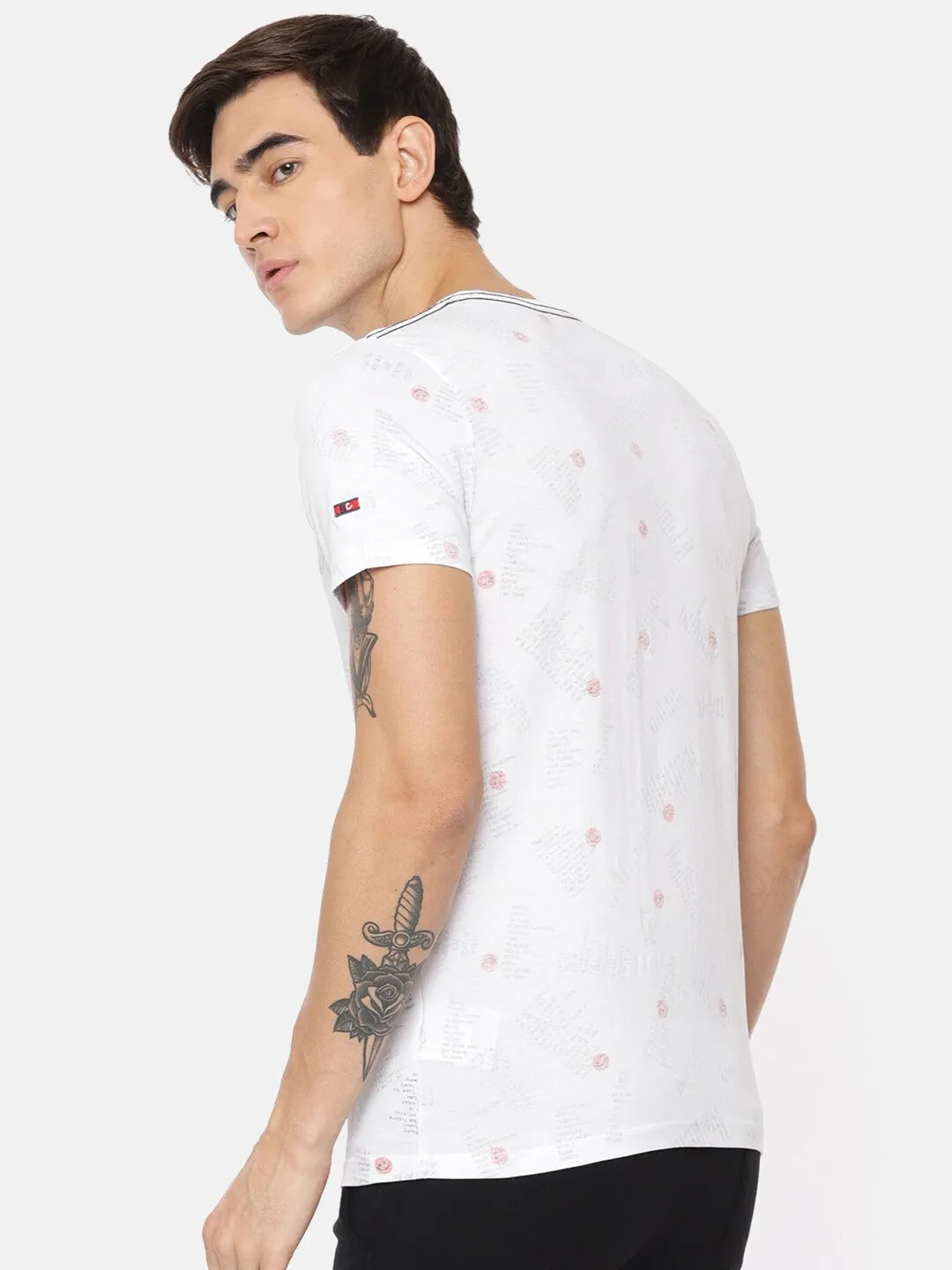 White Regular Fit Men's Short Sleeves T-Shirt by Being Human Clothing