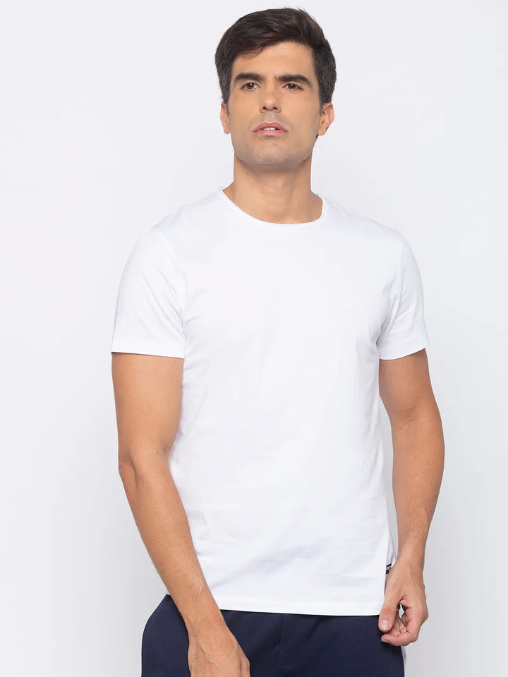 White Regular Fit Men's Short Sleeves T-Shirt by Being Human Clothing