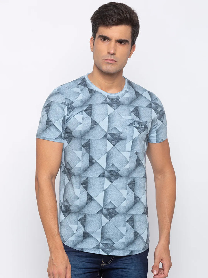 Blue Regular Fit Men's Short Sleeves T-Shirt by Being Human Clothing