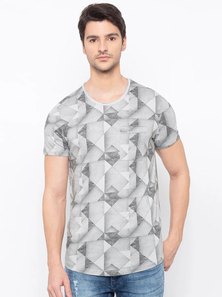 Grey Regular Fit Men's Short Sleeves T-Shirt by Being Human Clothing